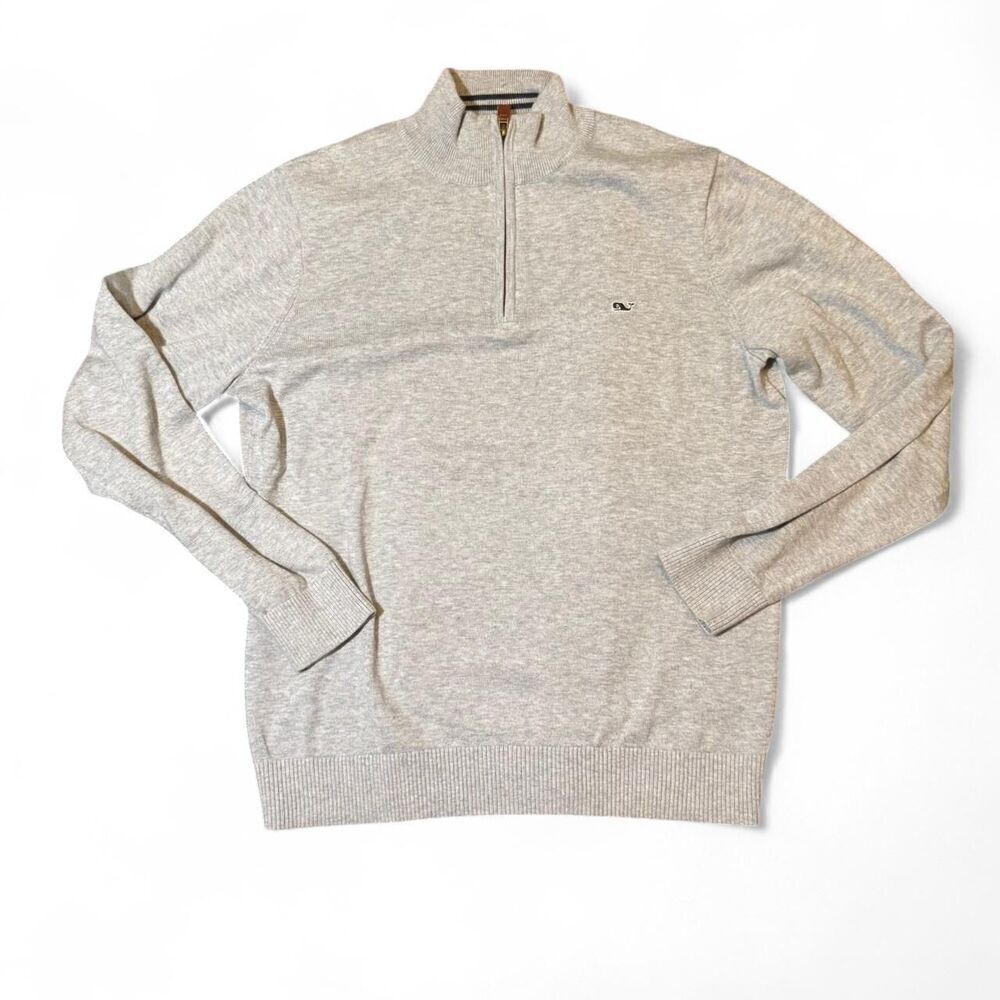 Vineyard Vines Men’s Heather gray quarter zip sweater size small
